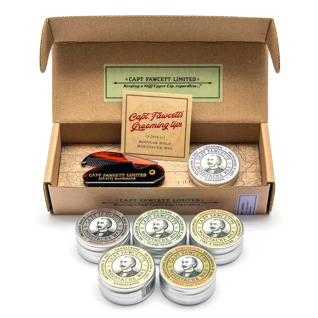 captain-fawcett-cf-87t-moustache-wax-folding-pocket-moustache-comb-set-bartwachs image 1