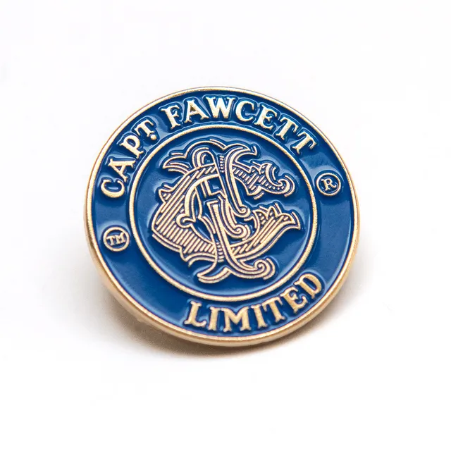 captain-fawcett-mallard-stove-enamel-emaille-anstecker-lner-blau-goldener-lapel- image 1