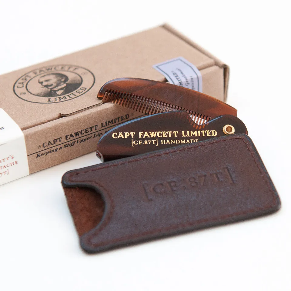 captain-fawcett-folding-pocket-moustache-comb-cf-87t-mit-lederetui-faltender-sch image 1