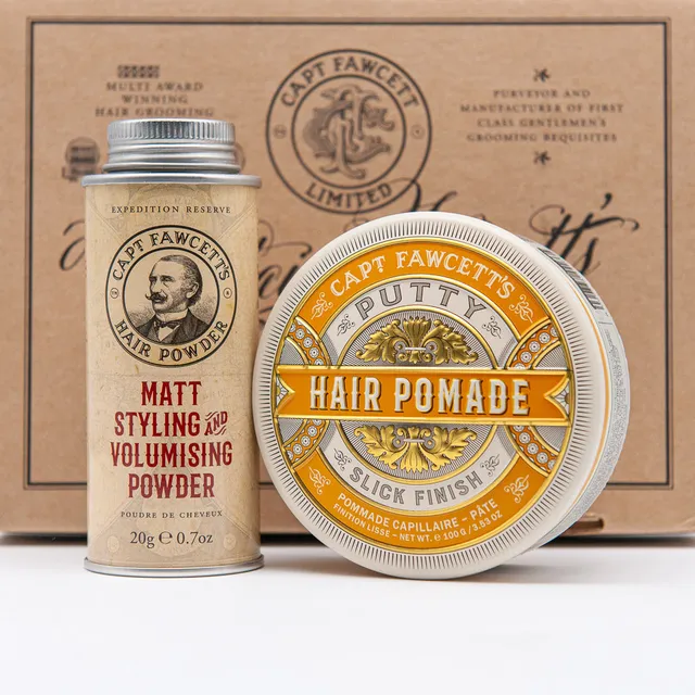 captain-fawcett-hair-couture-geschenkset-putty-pomade-matt-styling-powder image 1
