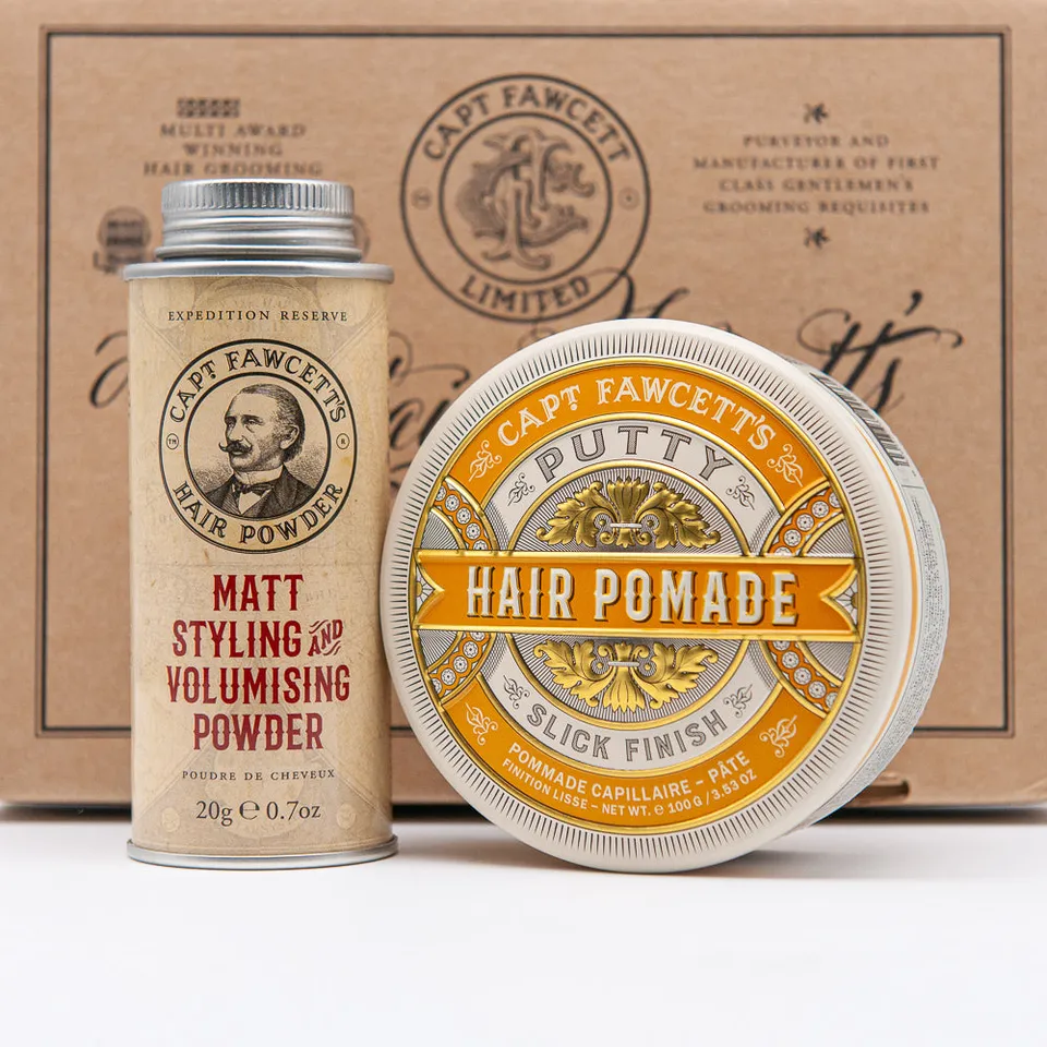 captain-fawcett-hair-couture-geschenkset-putty-pomade-matt-styling-powder image 1