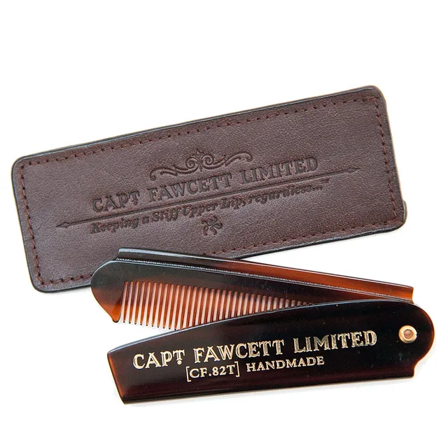 captain-fawcett-cf-82t-folding-pocket-bartkamm-mit-lederetui image 1