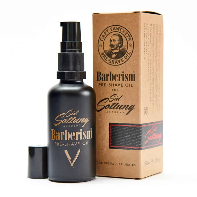 captain-fawcett-barberism-pre-shave-oil-n-hrendes-rasier-l-mit-limette-zeder-mos image 1