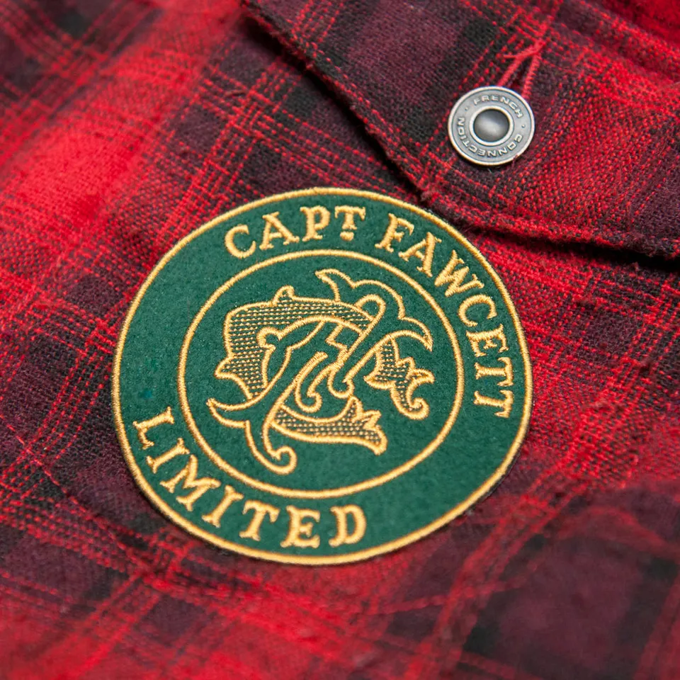 captain-fawcett-embroidered-felt-patch-bestickter-filz-aufn-her-mit-cf-monogramm image 1