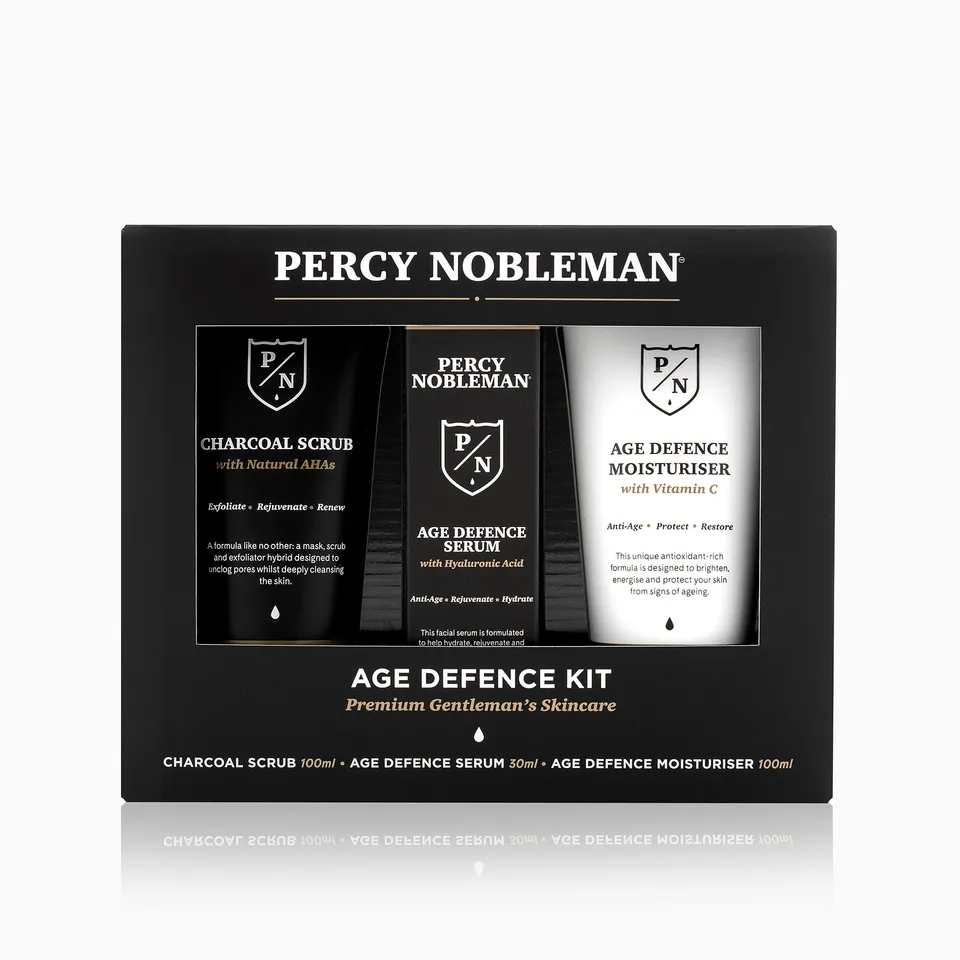 percy-nobleman-age-defence-kit-3-teiliges-hautpflege-set-mit-charcoal-scrub-seru image 1