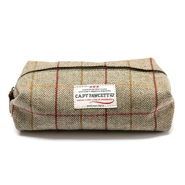 captain-fawcett-tweed-wash-bag-cf-318-kulturtasche-aus-britischem-tweed-mit-wass image 1