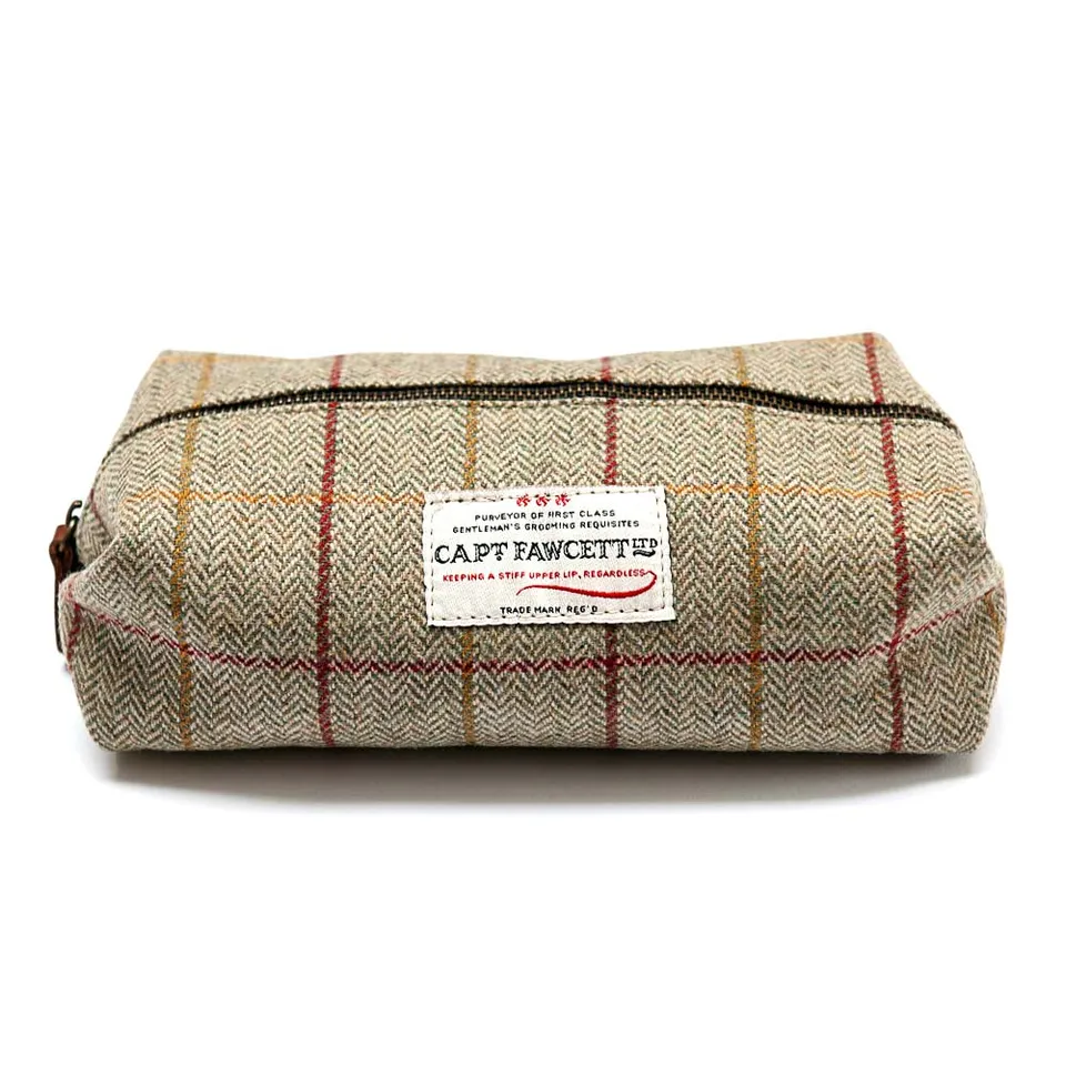 captain-fawcett-tweed-wash-bag-cf-318-kulturtasche-aus-britischem-tweed-mit-wass image 1