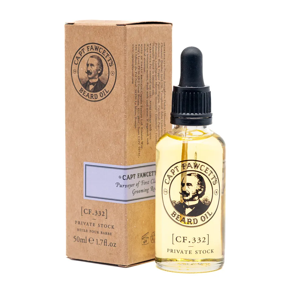 captain-fawcett-private-stock-beard-oil-50ml-bart-l-mit-zedernholz-schwarzem-pfe image 1
