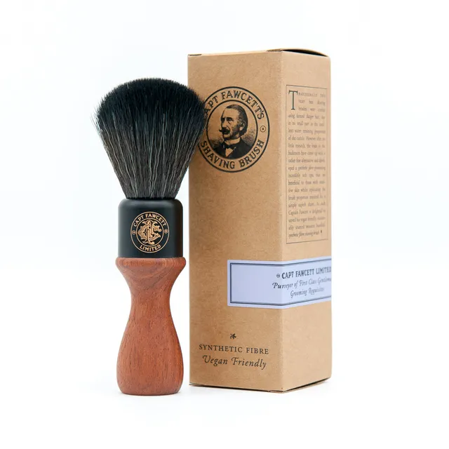 captain-fawcett-synthetic-fibre-shaving-brush-v-veganer-rasierpinsel-mit-holzgri image 1