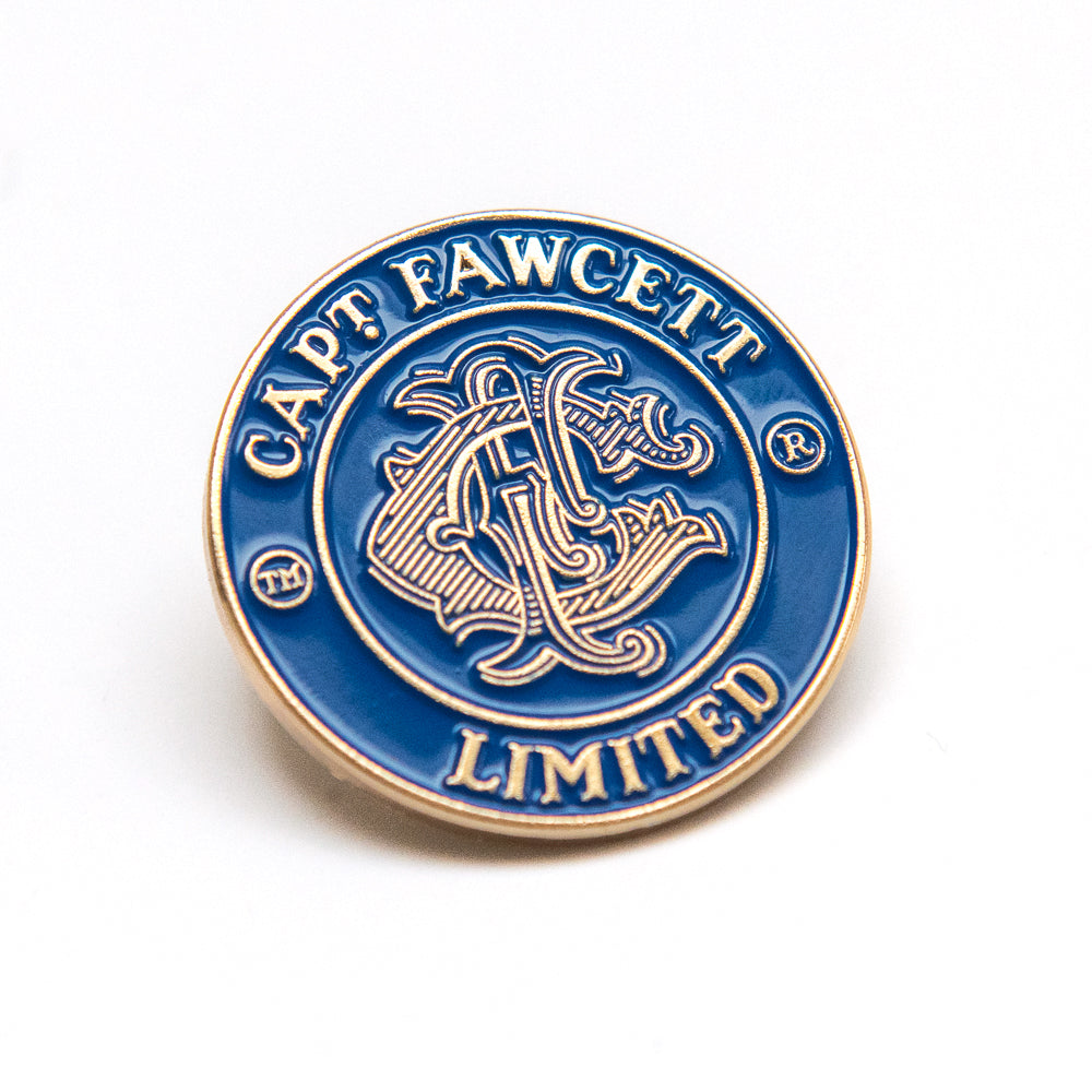 captain-fawcett-mallard-stove-enamel-emaille-anstecker-lner-blau-goldener-lapel- image 1