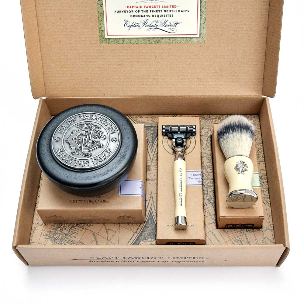 captain-fawcett-shave-brush-razor-soap-gift-set-nassrasur-set-mit-safety-razor-f image 2