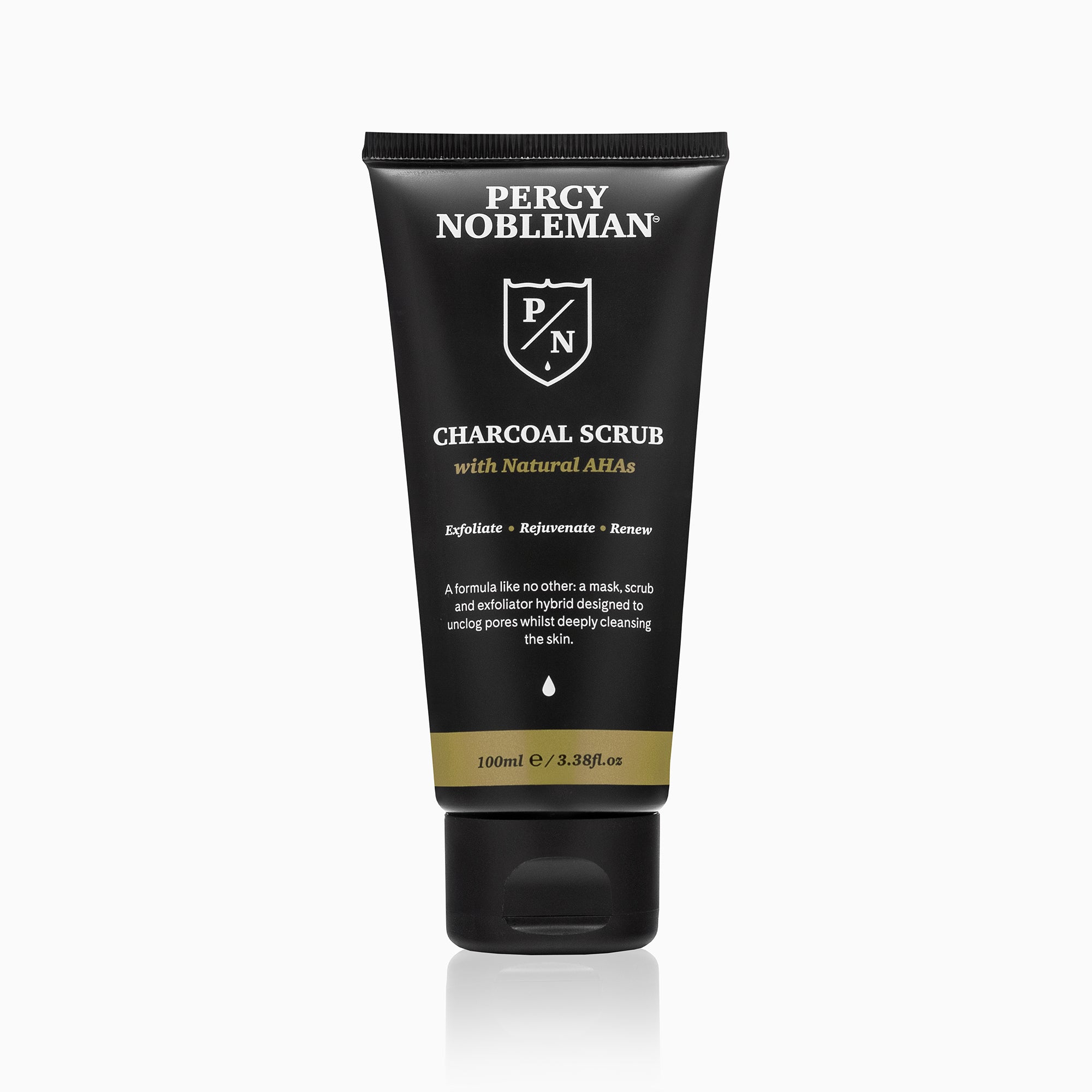 percy-nobleman-charcoal-scrub-3-in-1-maske-peeling-und-exfoliator-mit-aktivkohle image 1