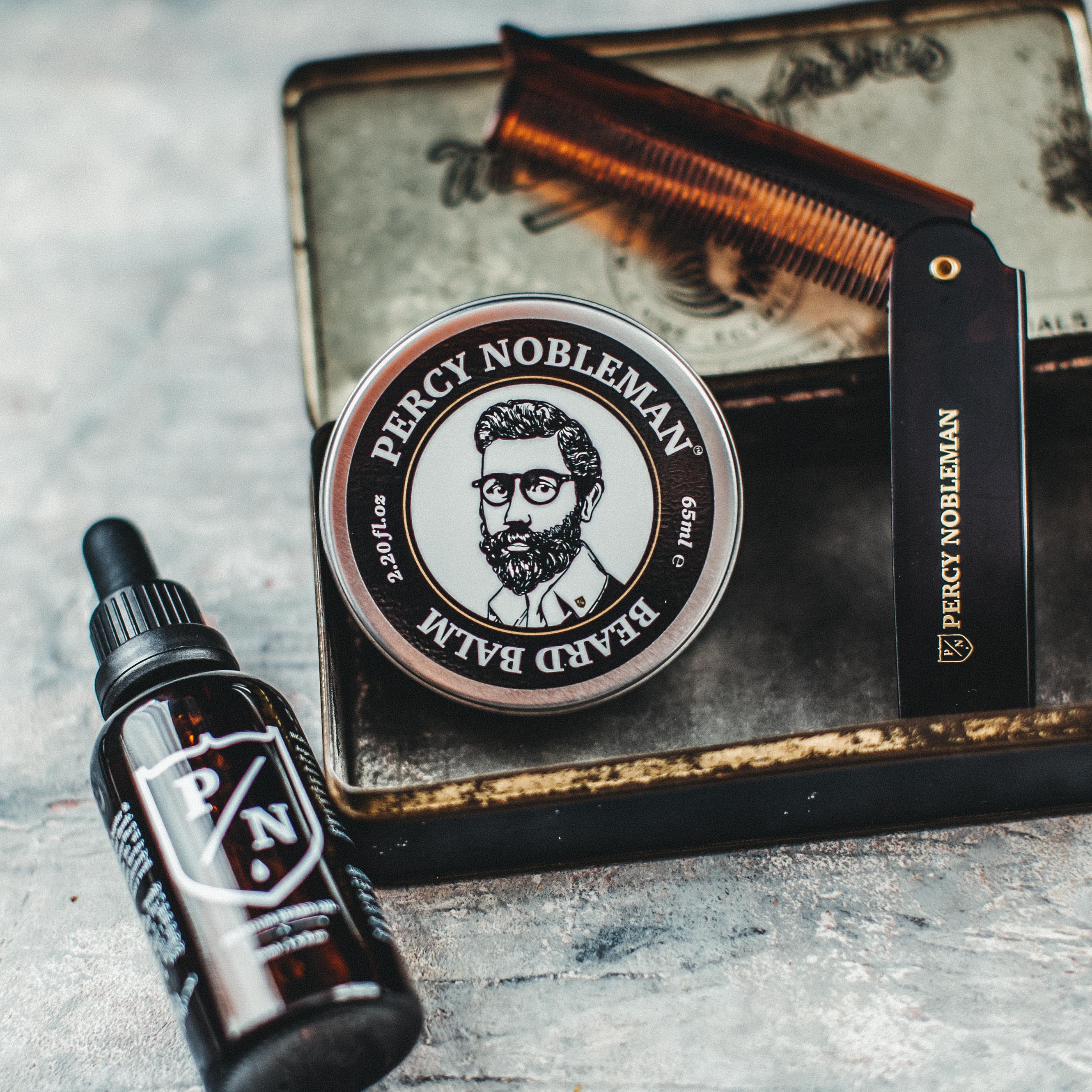percy-nobleman-premium-beard-care-kit-bartpflege-set-mit-balsam-bart-l-und-faltk image 2