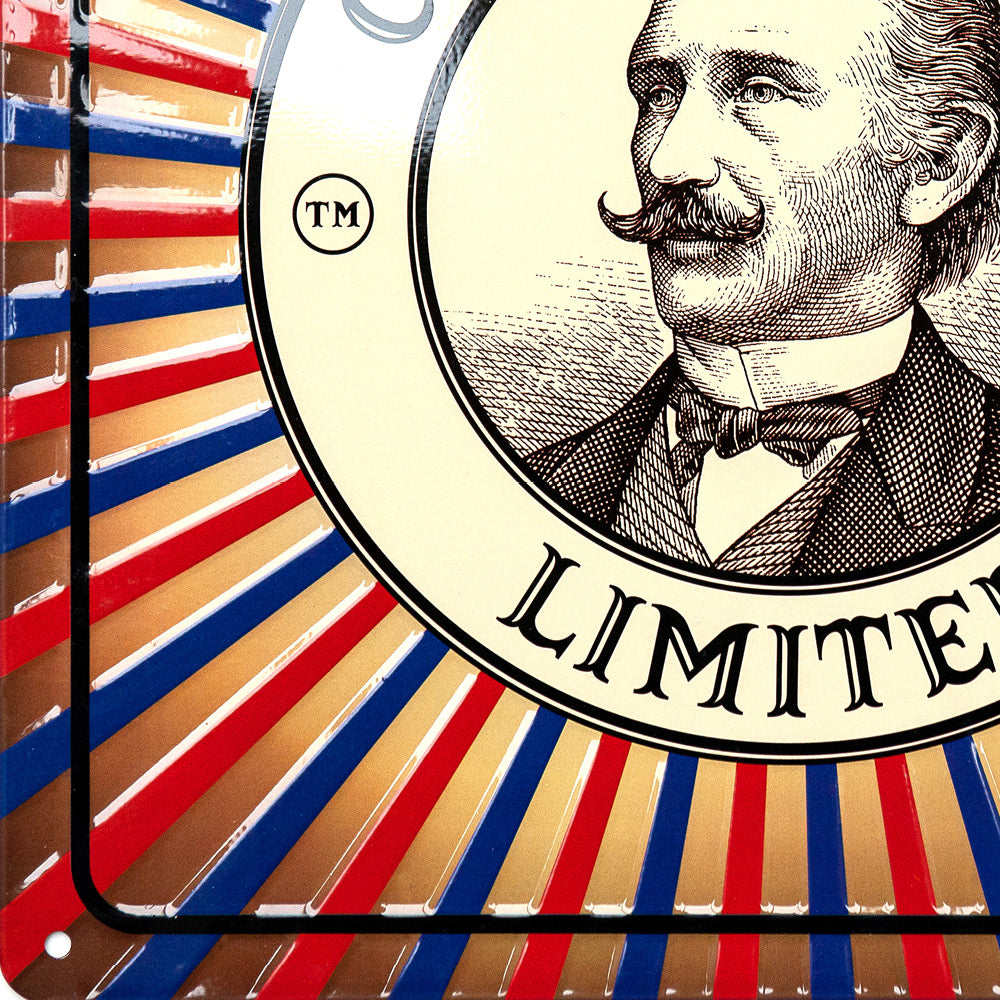captain-fawcett-tin-plate-sign-blechschild-mit-logo-und-barbier-streifen image 2