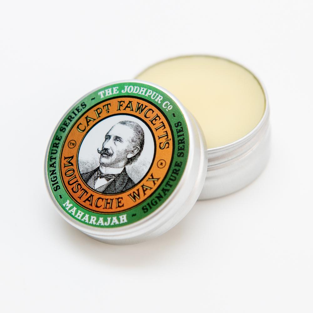 captain-fawcett-maharajah-moustache-wax-schnurrbartwachs-mit-rosen-gew-rz-zedern image 2